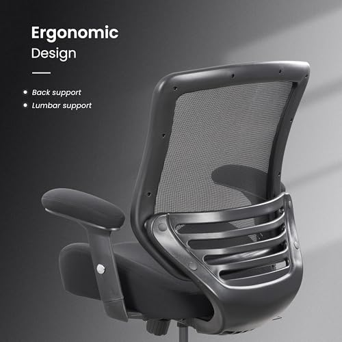 BOLISS 400lbs Ergonomic Office Chair Soft Thick Seat with Mesh Back (Black) | Wide Cushion, Computer Desk Chair, Tilt Lock, Height Adjustable Arms and Lumbar Support Reduce Back Pain - color: Black Frame Black Fabric