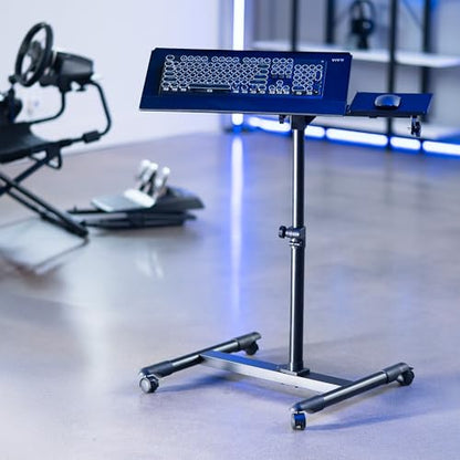 VIVO Black Mobile Keyboard Tray and Mouse Pad Cart, CART-KB1A