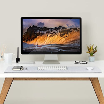 Premium Felt Desk Mat | Medium 12" x 36" | Multifunctional Desk Pad for Home Office | Light Gray - color: Light Gray, size: 12" x 36"