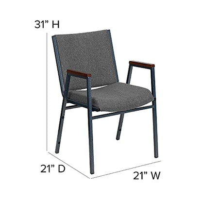 Flash Furniture Hercules Fabric Stack Chair with Arms, Gray, 4-Pack - color: Gray Fabric, size: Set of 4