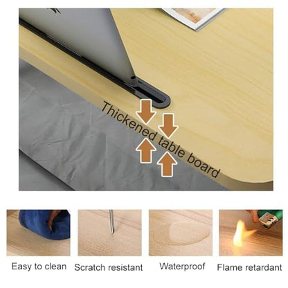 23.6" Lap Desk with Storage Drawer, Holders for Cup and Tablet - color: Walnut
