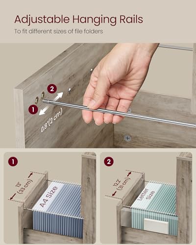 VASAGLE 2-Drawer File Cabinet, Small Rolling Filing Cabinet - color: Heather Greige, style: Classic