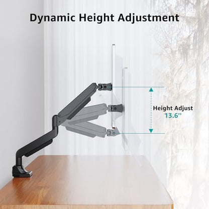 MOUNT PRO Single Monitor Mount for Max 43 Inch Ultrawide Computer Screen, Premium Aluminum Heavy Duty Monitor Arm Holds 6.6lbs to 33lbs, Gas Spring Full Motion Display Desk Stand, VESA Mount - size: Max 43", style: Single