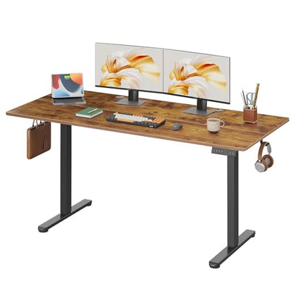 DEVAISE 63 Inch Standing Desk with Split Top, Computer Desk, Rustic Brown - color: Rustic Brown, size: 63 Inch