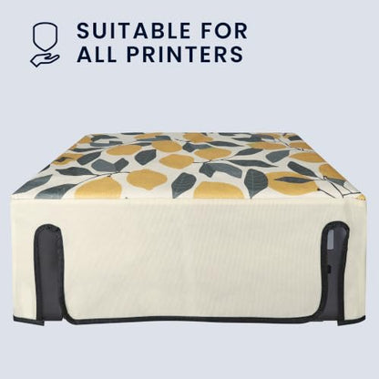 kwmobile Dust Cover Compatible with Epson Expression Home XP-3200 / XP-4200 / XP-4205 - Printer Case - Yellow/Green/Beige - Lemons
