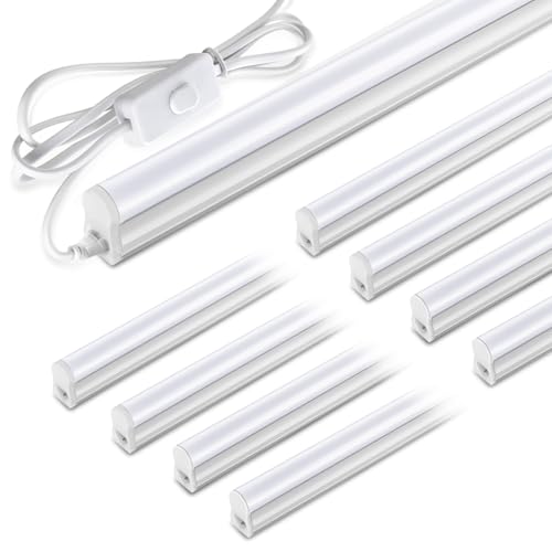 Pak 4FT LED Shop Lights, 2300LM 6500K Cool White, 20W Energy Efficient Linkable Ceiling and Under Cabinet Lighting, T5 Integrated Utility Fixture for Garage, Workshop, Basement, FCC Certified, 8 Pack - size: 4FT 6500K-8 Pack