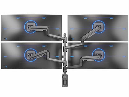 VIVO Quad Ultrawide Wall Mount, Heavy Duty Pneumatic Arm Monitor Station, Fits Four 38 inch Screens, Pneumatic Height Adjustment and 140lb Weight Capacity, Black, MOUNT-V400D - size: Quad Mount, style: Wall Mount