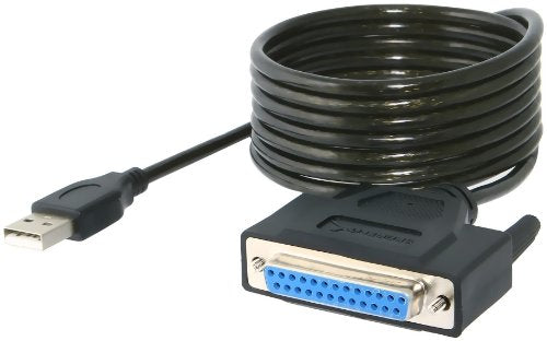 SABRENT USB 2.0 to DB25 IEEE-1284 Parallel Printer Adapter (CB-DB25) | Connects legacy DB25 parallel printers to USB; thumbscrew connectors; IEEE-1284 - size: Parallel DB25 Thumbscrews