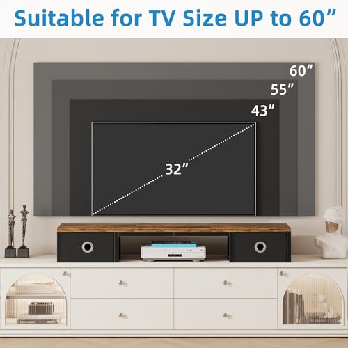 YAOHUOO 45" Large TV Riser with Fabric Drawers for 32-60 inch TV