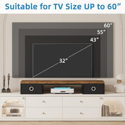 YAOHUOO 45" Large TV Riser with Fabric Drawers for 32-60 inch TV
