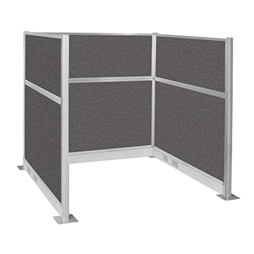 Versare Pre-Configured Hush Panel Electric Cubicle | Workstation Divider Walls | Cubicle Privacy Panels | Office Partition Walls - color: Charcoal Gray, size: 6' x 6' Single