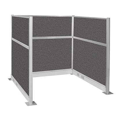 Versare Pre-Configured Hush Panel Electric Cubicle | Workstation Divider Walls | Cubicle Privacy Panels | Office Partition Walls - color: Charcoal Gray, size: 6' x 6' Single