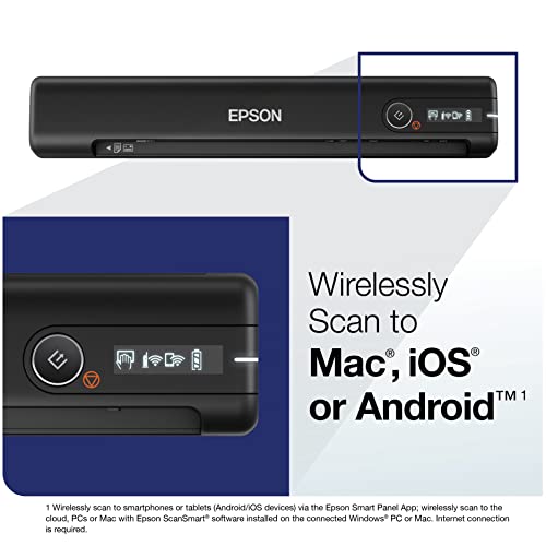 Epson Workforce ES-60W Wireless Compact Mobile Document Scanner