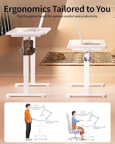 BIZUM Standing Desk Electric Adjustable Computer Desk-Stand up Desk Office Gaming Home Office Memory Desks 48x24 inches White - color: White, size: 47.2*23.6 Inch