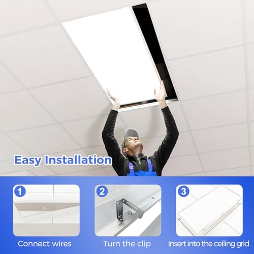 AIKVSXER 10 Pack 2x4 LED Flat Panel Light - 5CCT 3000K-6500K Selectable Color Temperature 0-10V Dimmable 2x4 LED Drop Ceiling Light Fixture Commercial - size: 2x4-10p