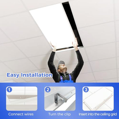 AIKVSXER 10 Pack 2x4 LED Flat Panel Light - 5CCT 3000K-6500K Selectable Color Temperature 0-10V Dimmable 2x4 LED Drop Ceiling Light Fixture Commercial - size: 2x4-10p