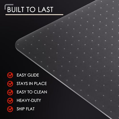 Kuyal Office Chair Mat for Carpet,2Pack Clear Heavy Duty Computer Chair Mat | 32''x55'', Under Desk Protector Carpeted Floors Mat with Lip , Easy Chair Movement,Ship Flat - size: 32" X 55" with Lip 2Pack