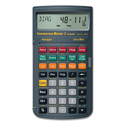 Calculated Industries 4054 Construction Master 5 Calculator | en Español, Feet-Inch-Fraction, For Carpenters, Construction Calculator with all Spanish labeling - style: CM5 en Espanol