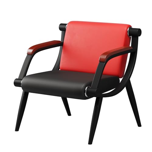 wonline Waiting Room Chairs, Office Furniture Reception Chairs with Arms, Leather Chairs is Suitable for Clinic,Airport,Hospital,Barber,Salon,Bank-Red&Black - color: Red&black, size: 1-seat