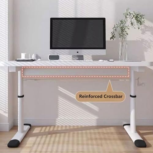 Standing Desk Manual Crank, Standing Computer Desk, Adjustable Height, with Wire Hole, for Home Office Study Writing Workstation, Gaming Room, White (120x60cm) - size: 120x60cm