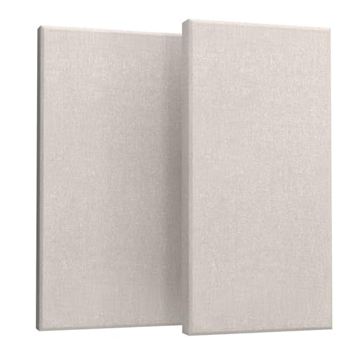 2 Pack Acoustic Panels 47.2"x23.6"x2" Soundproof Fiberglass Panels, Linen - color: Linen, size: 47.2" x 23.6"-2pcs