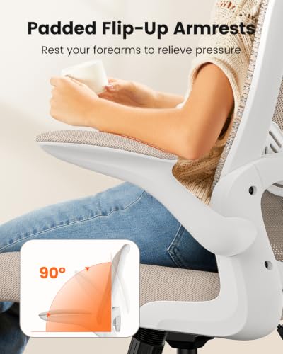 ErGear Drafting Chair,Tall Office Chair with Flip-Up Armrests, High Desk Chair Adjustable Height and Adjustable Footrest Ring, Ergonomic Standing Desk Chair with Lumbar Support, Khaki - color: Khaki