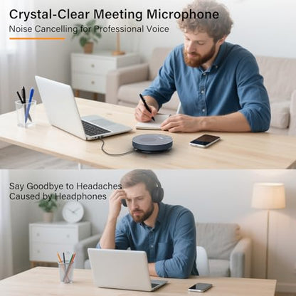 Plug & Play USB Speakerphone,Conference Microphone for Home Office