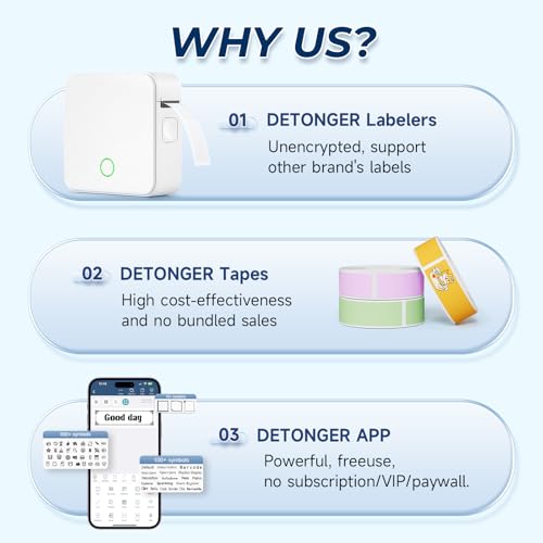 P0 Label Maker, Thermal Machine Sticker Label Printer, Label Maker Waterproof Labels, Multiple Templates, Portable Thermal Small Label Printer for Home Office School Organization White