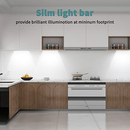 ASOKO Under Cabinet Light Plug in, Dimmable 5000K, 4 Pack 12 inch - color: Cold White 5000K, size: Manual switch-4 pack