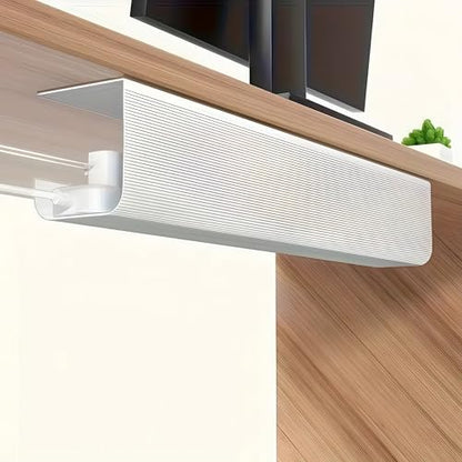 Under Desk Cable Management Tray 1 Pack,Adhesive No Drill Damage-Free Wire Organizer,Large Capacity Sturdy PVC Cable Holder for Office,Home Office & Standing Workstations (White Cable Management Tray) - color: White Cable Management Tray