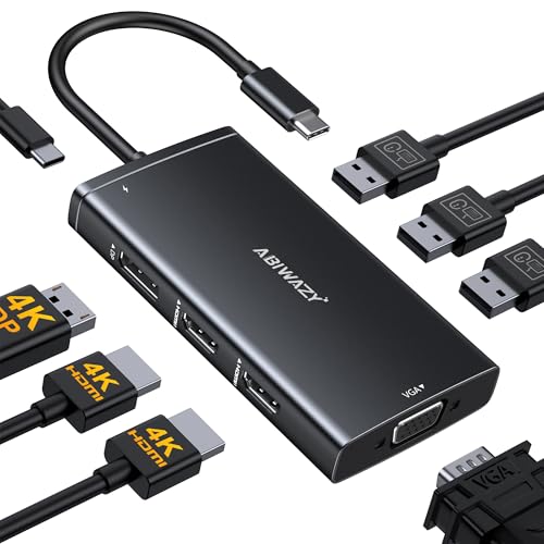 USB C Docking Station Dual Monitor Computer Multiple Monitor Hub Adapter