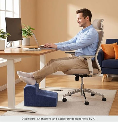 Modern Foam Filled Foot Stool, Soft Lightweight Pouf Ottoman Floor Rest for Living Room, Bedroom, Office Desk, Small Spaces, Blue - color: Blue