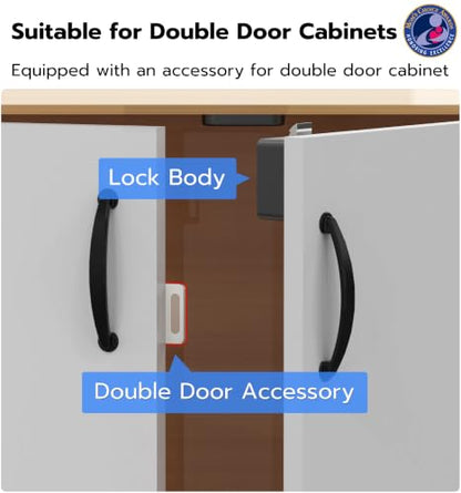 Smart Cabinet Lock, Hidden Baby Proofing Child Proof Drawer Locks - color: Black