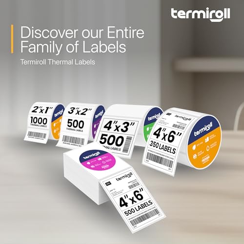 4x6 Thermal Labels 500 Fanfold - Rollo Zebra MUNBYN, Strong Adhesive | 500 fanfold labels, strong adhesive, universal thermal printer compatibility - size: 4x6 - 1 Stack | 500 Labels