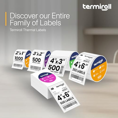 4x6 Thermal Labels 500 Fanfold - Rollo Zebra MUNBYN, Strong Adhesive | 500 fanfold labels, strong adhesive, universal thermal printer compatibility - size: 4x6 - 1 Stack | 500 Labels