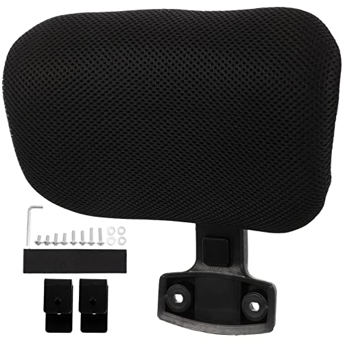 Adjustable Office Chair Headrest Attachment, Ergonomic Mesh Head Pillow for Neck Support, Height and Angle Adjustable, Compatible with Most Office Chairs, Black, 10.62x6.29x1.18 Inches - size: Black-Clip inner diameter 3 cm