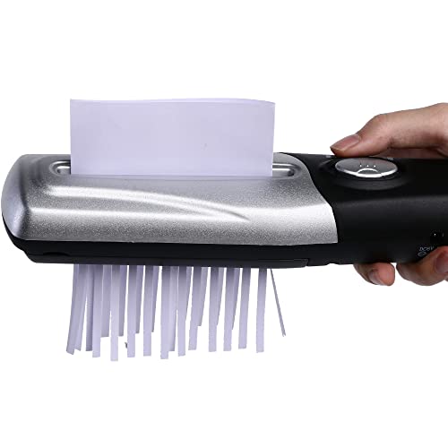 Portable Handheld Paper Shredder – Strip Cut, USB, Mini Desktop | Your Secrets, Shredded. Anytime. Anywhere. USB or AA Battery Power, Cuts A4 Paper & Cards. Tiny Shredder, Massive Privacy
