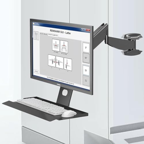 Monitor Wall Mount with Keyboard Tray, Sit-Stand Single Monitor Workstation with Gas Spring Arm, Foldable Typing Platform, Adjustable Height and Angle, Max Load 10 Kg (60cm) - size: 60cm