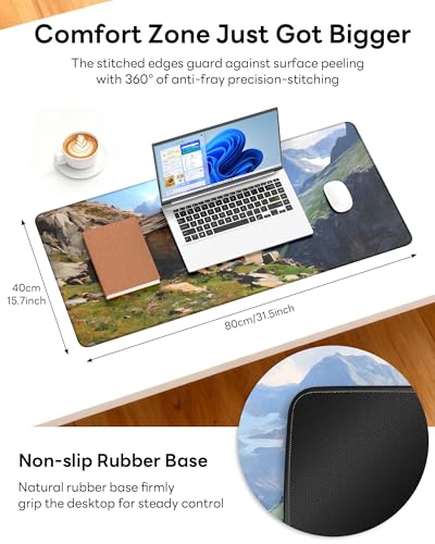 Mouse Pad 31.5x15.7in Large Desk Mat Non-Slip for Office - color: Oil-painted, size: 31.5" x 15.7"