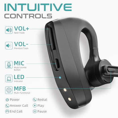 Herloreen Bluetooth Headset with Mic, USB Dongle & Charging Case for Work - style: Headset + Charge Case + USB Dongle-HLK30