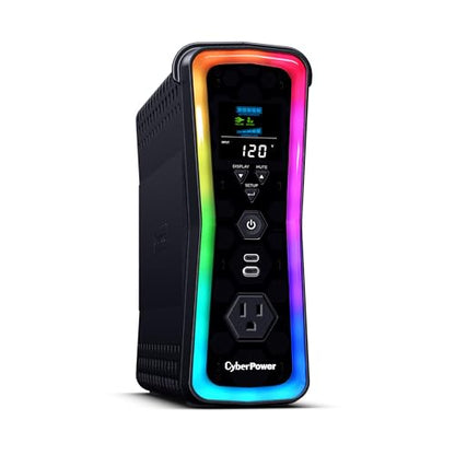 CyberPower GX150C2-E Gaming UPS Battery Backup and Surge Protector | 1500VA/1000W, RGB Lighting, 13 Outlets, USB‑C Charging, UL Certified