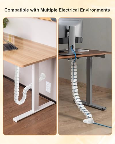 Under Desk Cable Management Spine, Magnetic Wire Organizer White - color: White