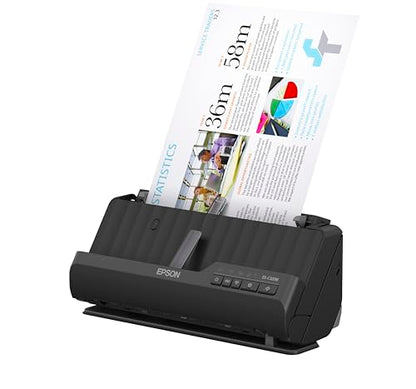 Epson Workforce ES-C320W Wireless Compact Document Scanner Duplex 20-pg ADF | 20-Page Auto Feeder 2-Sided Duplex Scanning Mobile Connectivity Paper and Card Support - style: ES-C320