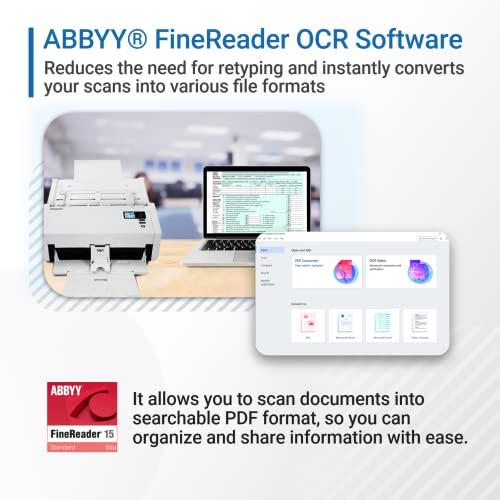 Visioneer Patriot PD45 Scanner, USB Duplex Office Document Scanner for PC, 50 PPM, Sheetfed 100 Page Automatic Document Feeder (ADF), White - size: PD45