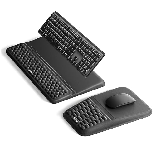 Vaydeer Keyboard Stand and Mouse Pad Set, Soft Memory Foam Wrist Rest - color: Black, style: No Storage Slot