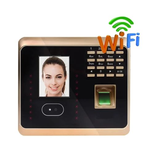 WiFi Biometric Fingerprint Face Recognition Time Attendance Machine System with Keyboard Facial Time Clock(UF100,English,UK Plug) - color: Uf100, size: English