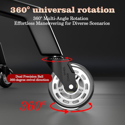 3 Inch Office Chair Casters Heavy Duty (5-Pack) - 650LBS Capacity PU Wheels,Office Chair Wheels Replacement，Non-Marking Hardwood Floor Safe,Fits Standard 7/16" x 7/8" Stem Chairs - color: White, size: 11mm-Fit Most