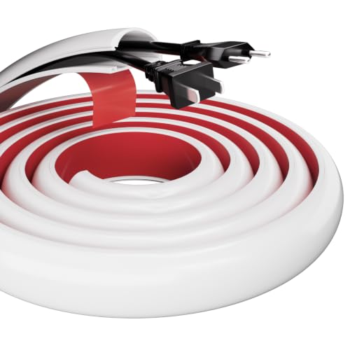 78" Silicone Cord Hider for 2-3 Cords,Flexible Side-Opening Cord Covers - color: White, size: Large-78 Inch