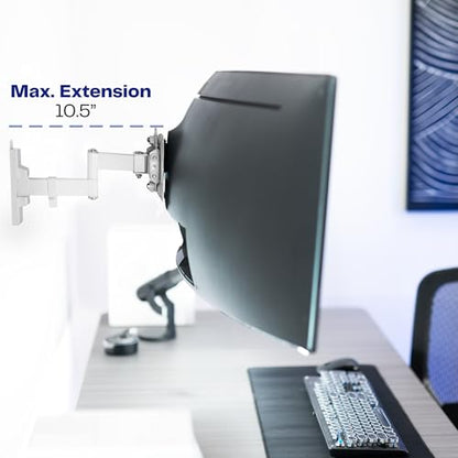 VIVO White Single Ultrawide Wall Mount, Up to 49 in Screens, MOUNT-VW01MW - color: White, size: 75x75mm to 100x100mm VESA