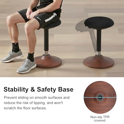 Adult Standing Wobble Stool for Home Office,Walnut - color: Walnut